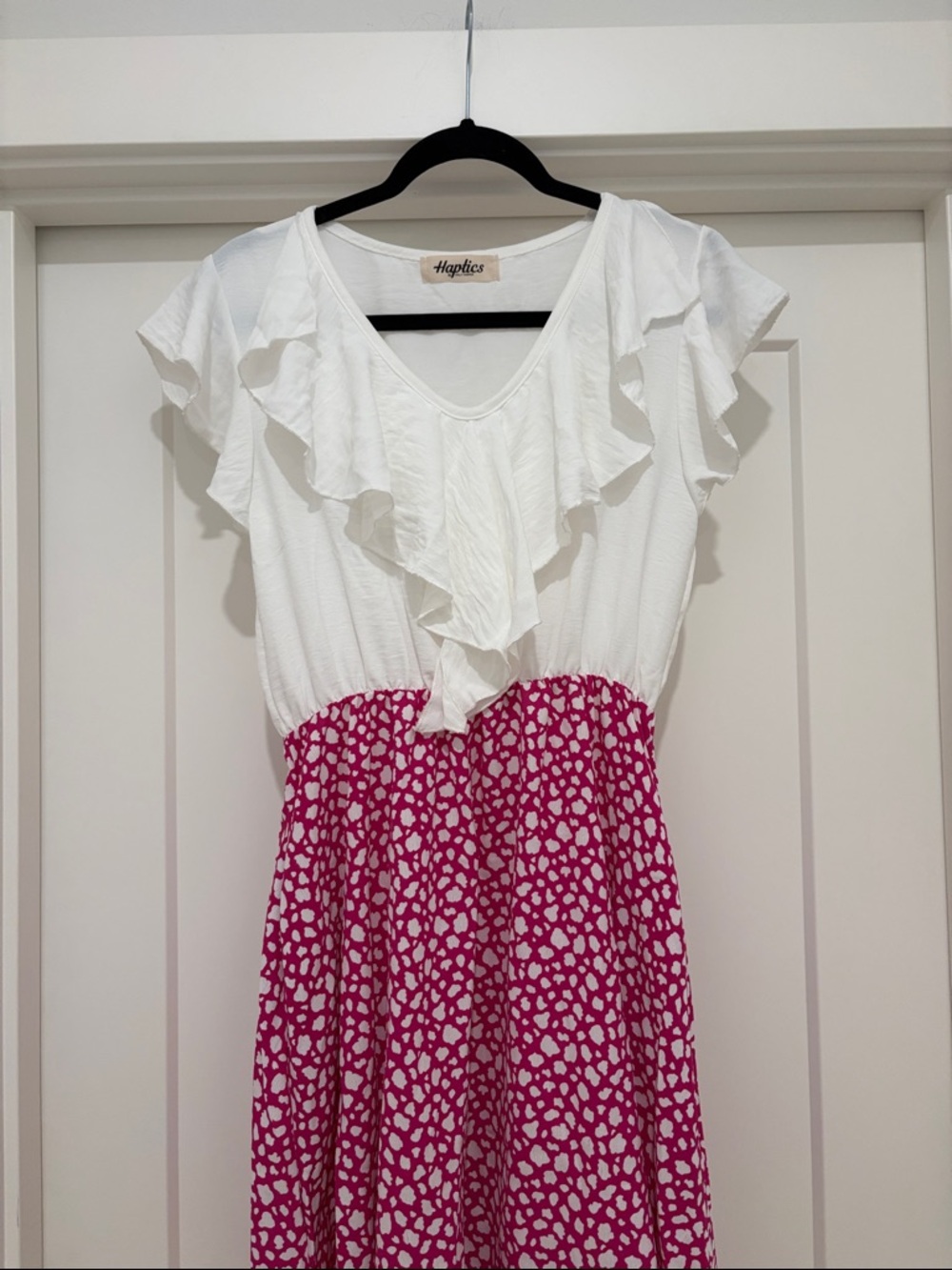 NEW [Haptics] Ruffle Cap Sleeve V Neck Woven Midi Dress Women’s Multiple Sizes - Picture 6 of 10